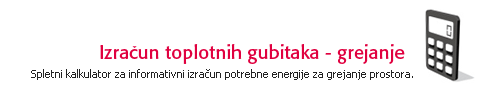 Proraun toplotnih gubitaka - grejanje