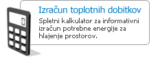 Spletni kalkulator - Izračun toplotnih dobitkov / hlajenje