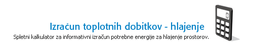 Izračun toplotnih dobitkov - hlajenje